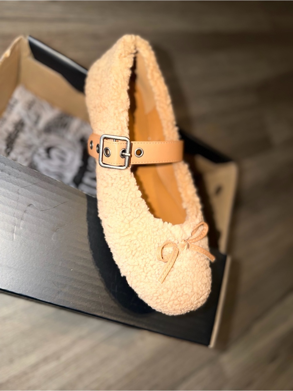CURRENT MOOD Teddy Sherpa Ballet Flats 🧸🤎 | Ankle Strap | Statement Shoes